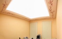 Натяжной потолок с подсветкой в офисе